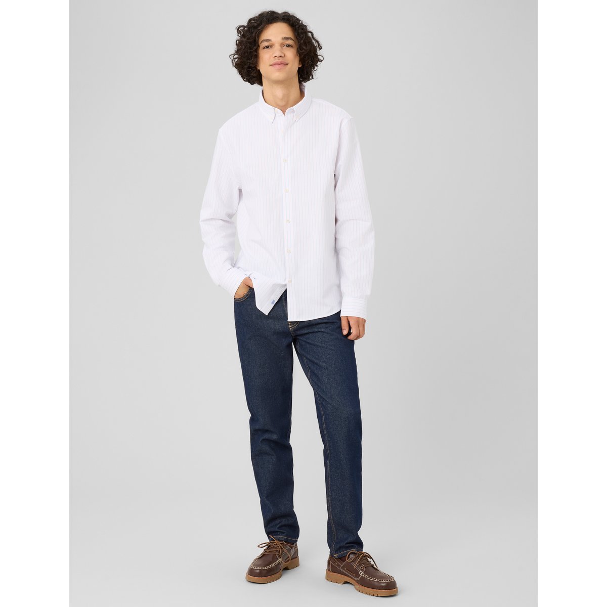 Chemise oxford rayée multicolore, BZB