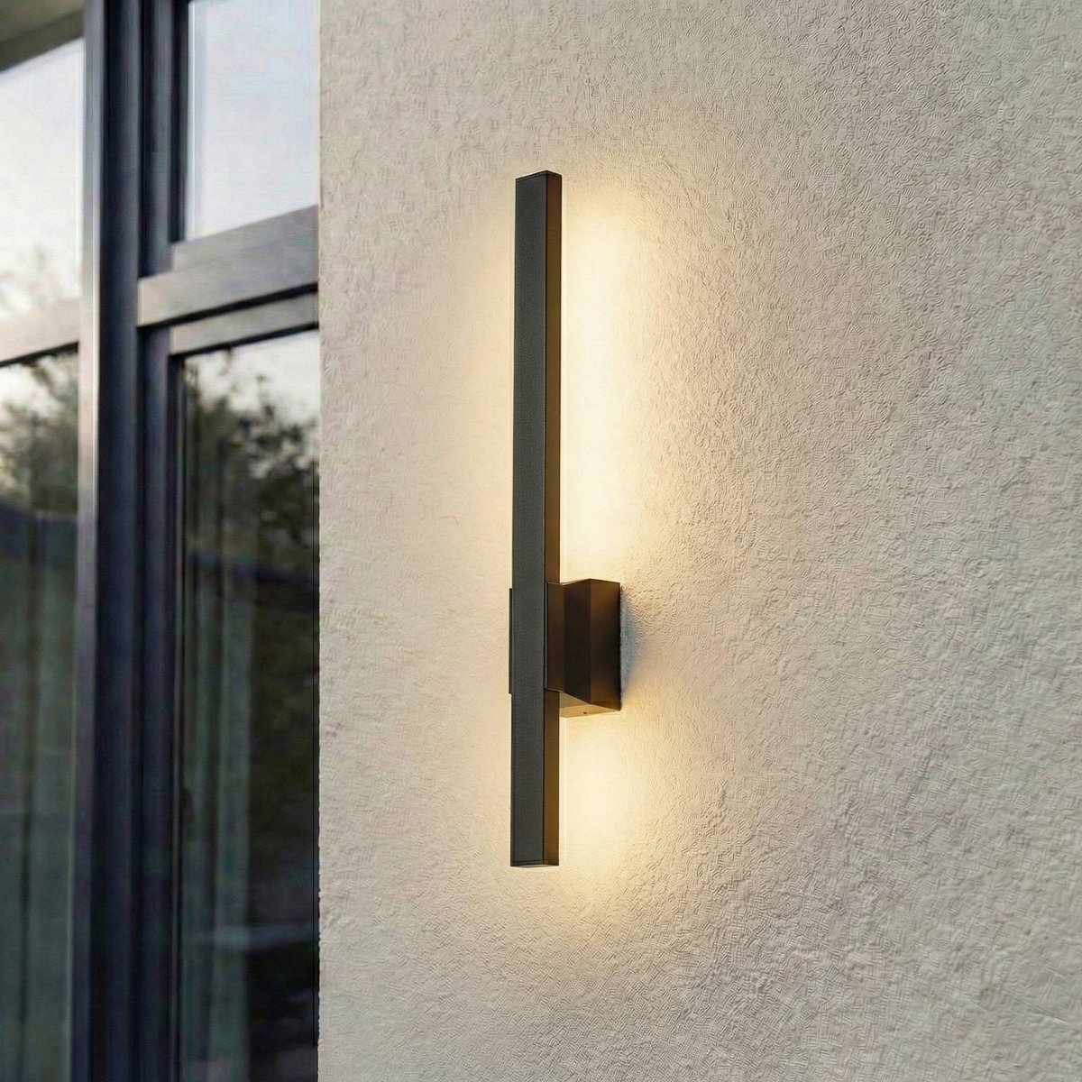 Applique extérieure en aluminium moderneLED noir, LINDBY