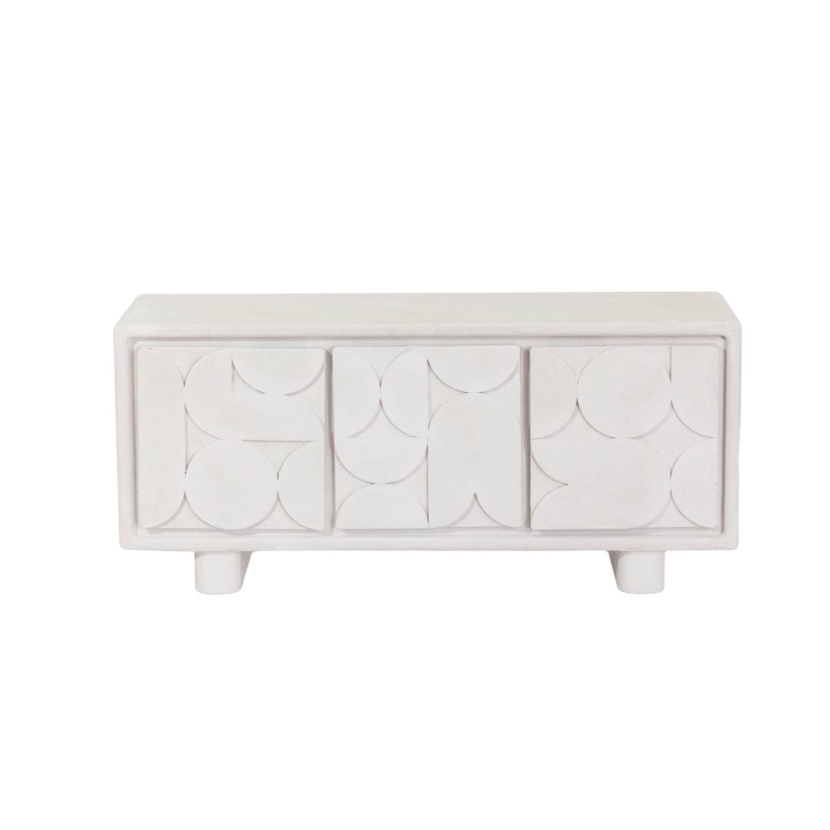 Buffet en bois effet béton DANAÉ blanc, MADE IN MEUBLES
