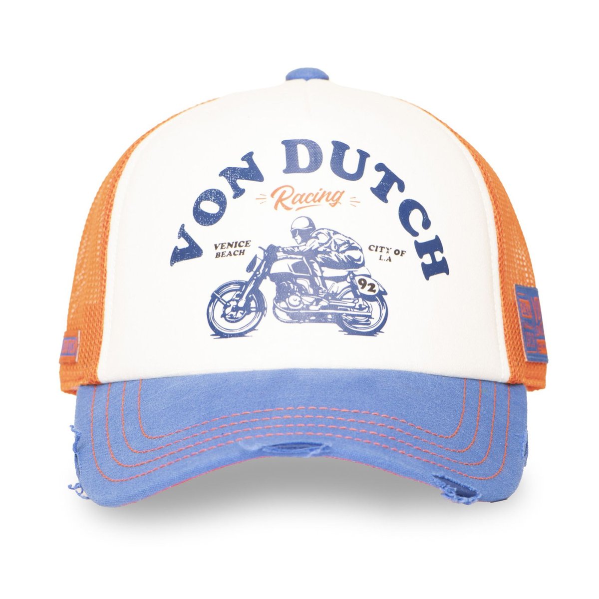 Casquette trucker Crew blanc/orange/bleu, VON DUTCH