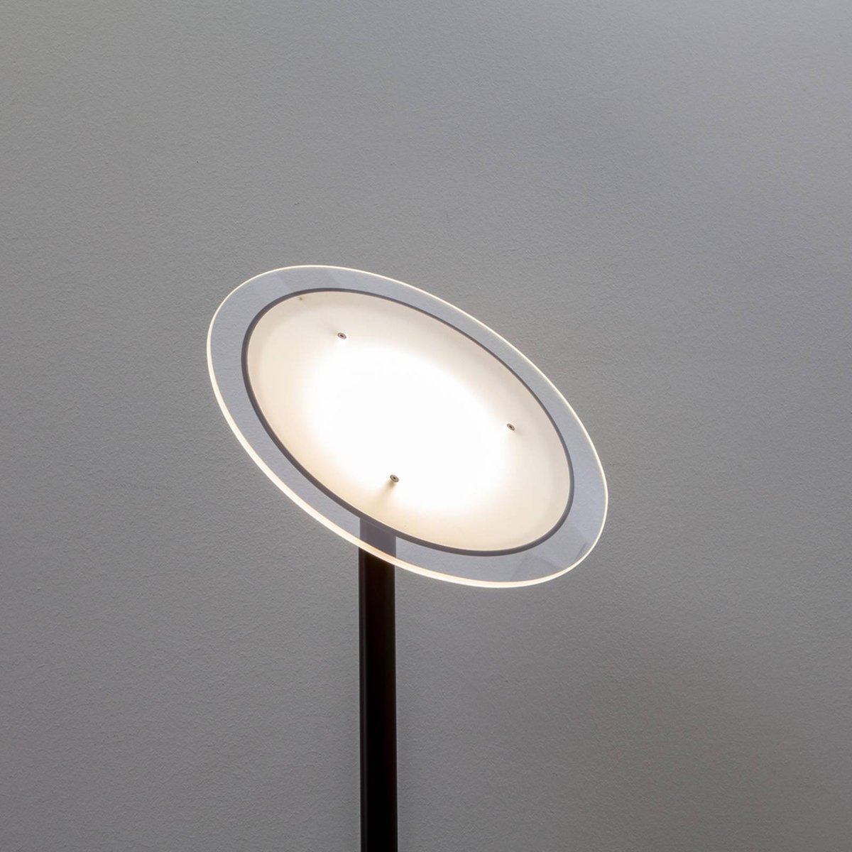 Lampadaire en métal moderneLED, Malea noir, transparent, LINDBY