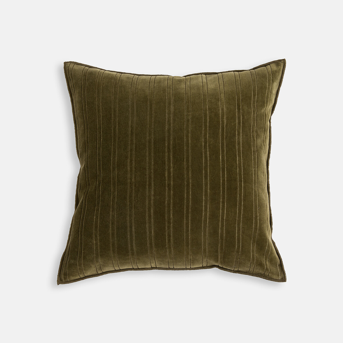 Housse de coussin 45 x 45 cm, en velours ciselé, MILO kaki, LA REDOUTE INTERIEURS