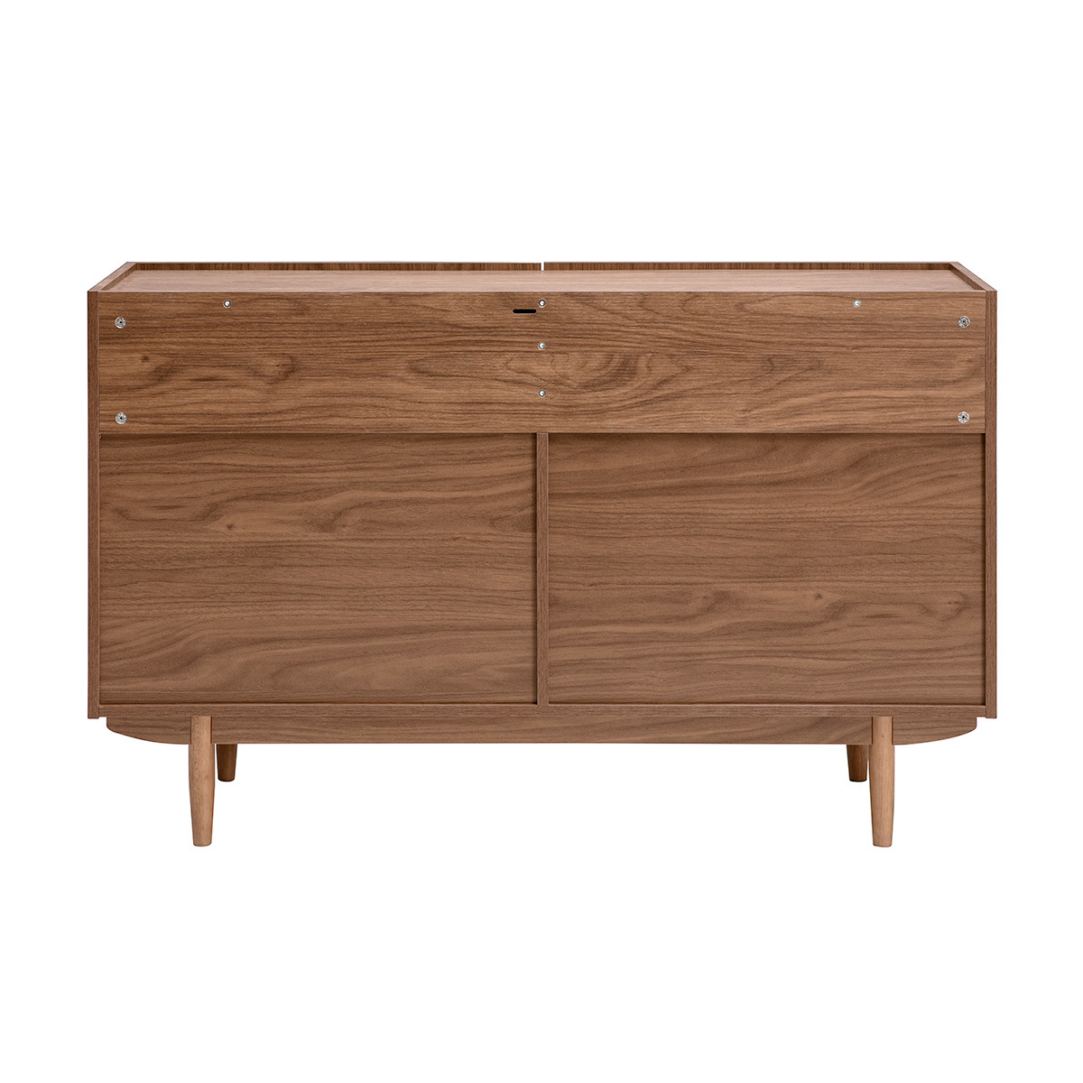 Buffet vintage finition bois foncé noyer 2 portes L120 cm SANAA couleur unique, MILIBOO