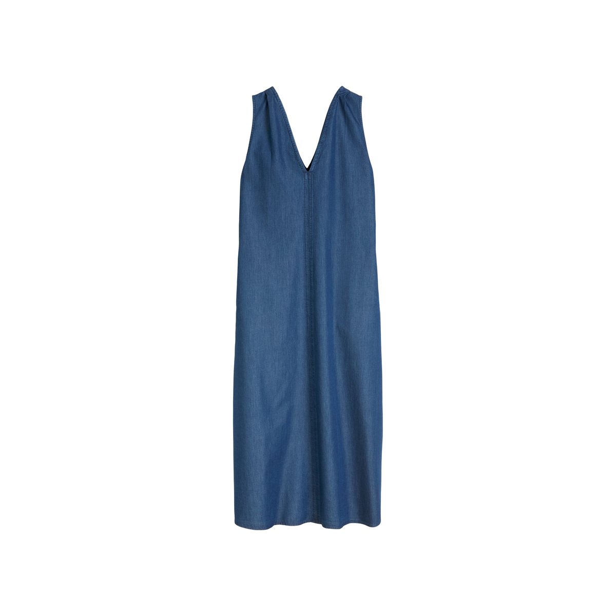 Robe en denim sans manches flared avec TENCEL™ Lyocell bleu moyen, MARC O'POLO