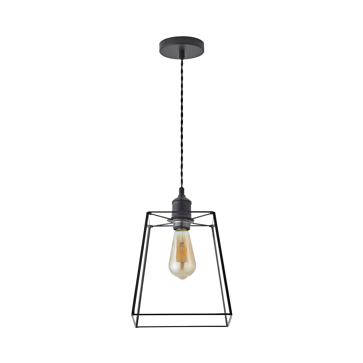 Sylvia Glass Lantern Pendant Light in Matte Black black, ÉDITÉ