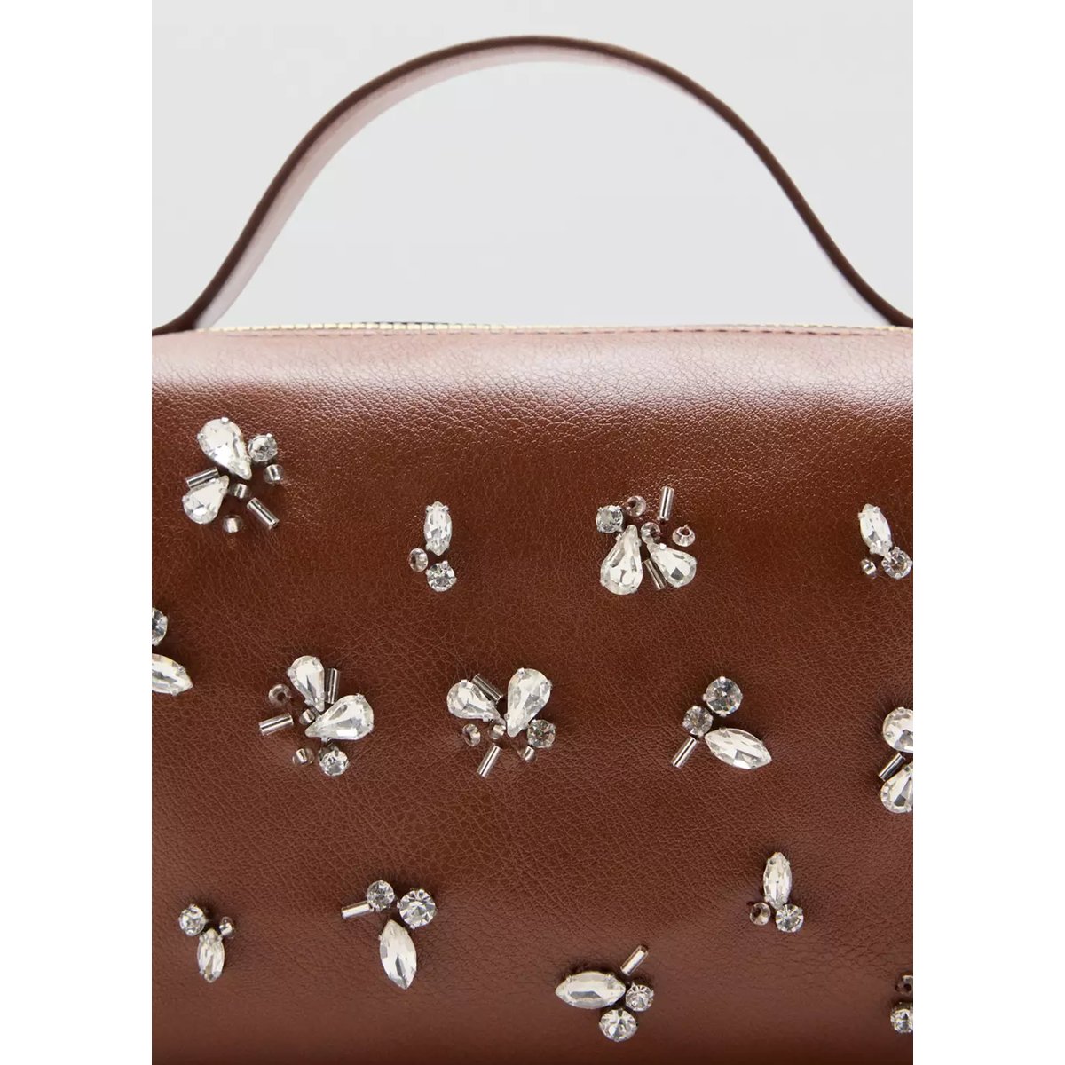 Mini sac perles marron moyen, MANGO