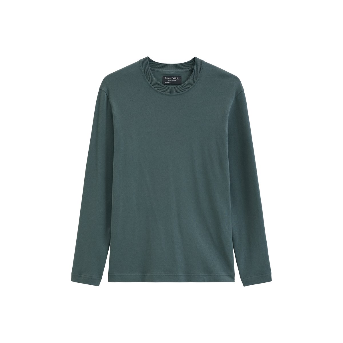 T-shirt à manches longues, coupe classique en jersey de coton bio léger gris, MARC O'POLO
