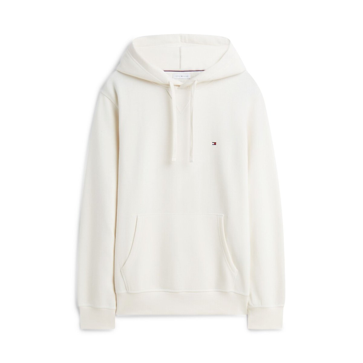 Sweat com moletão e bandeira bordada marfim, TOMMY HILFIGER