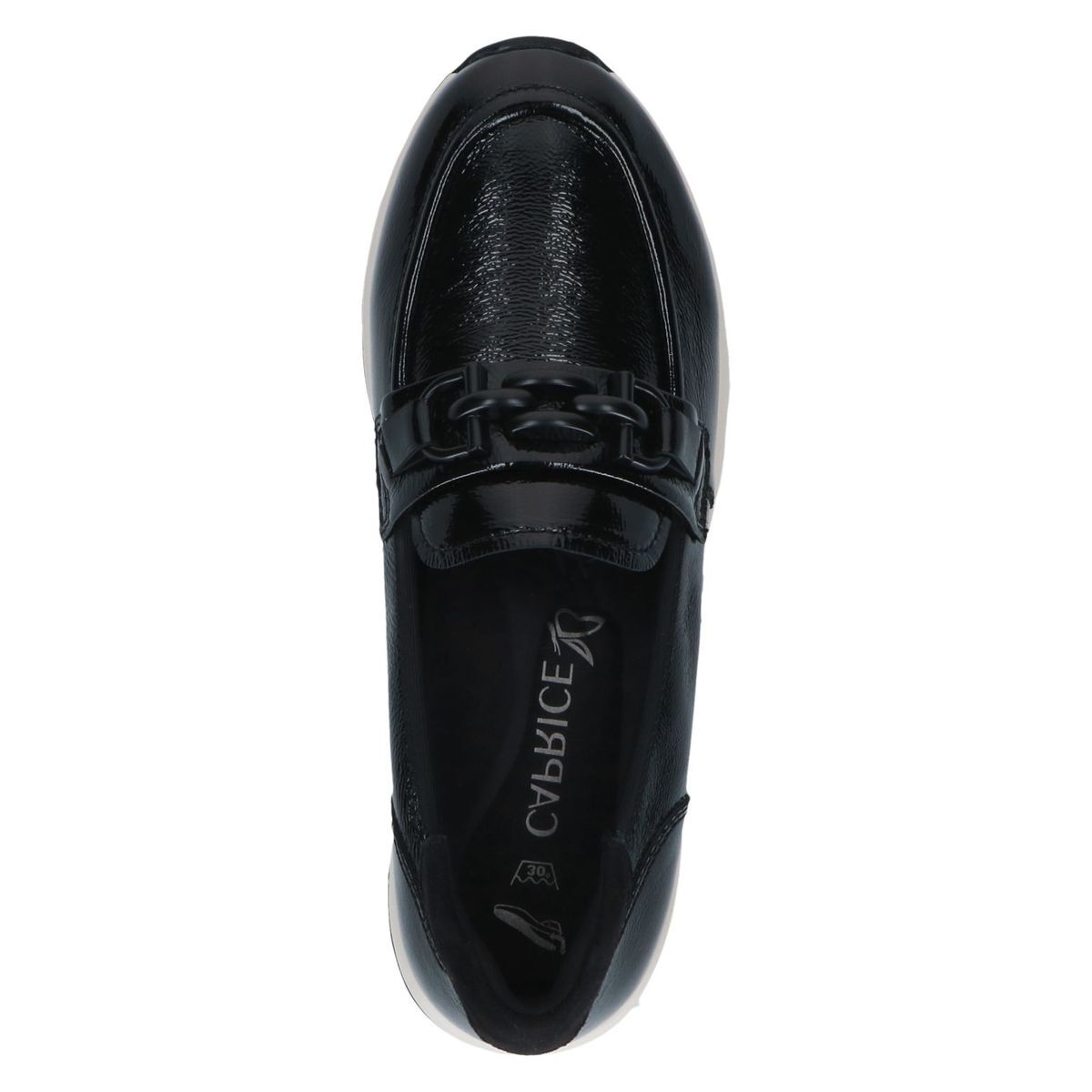 Slipper en cuir noir mat, CAPRICE