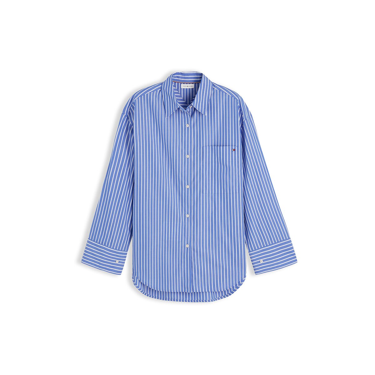 Chemise en popeline à rayures rayé bleu/blanc, TOMMY HILFIGER