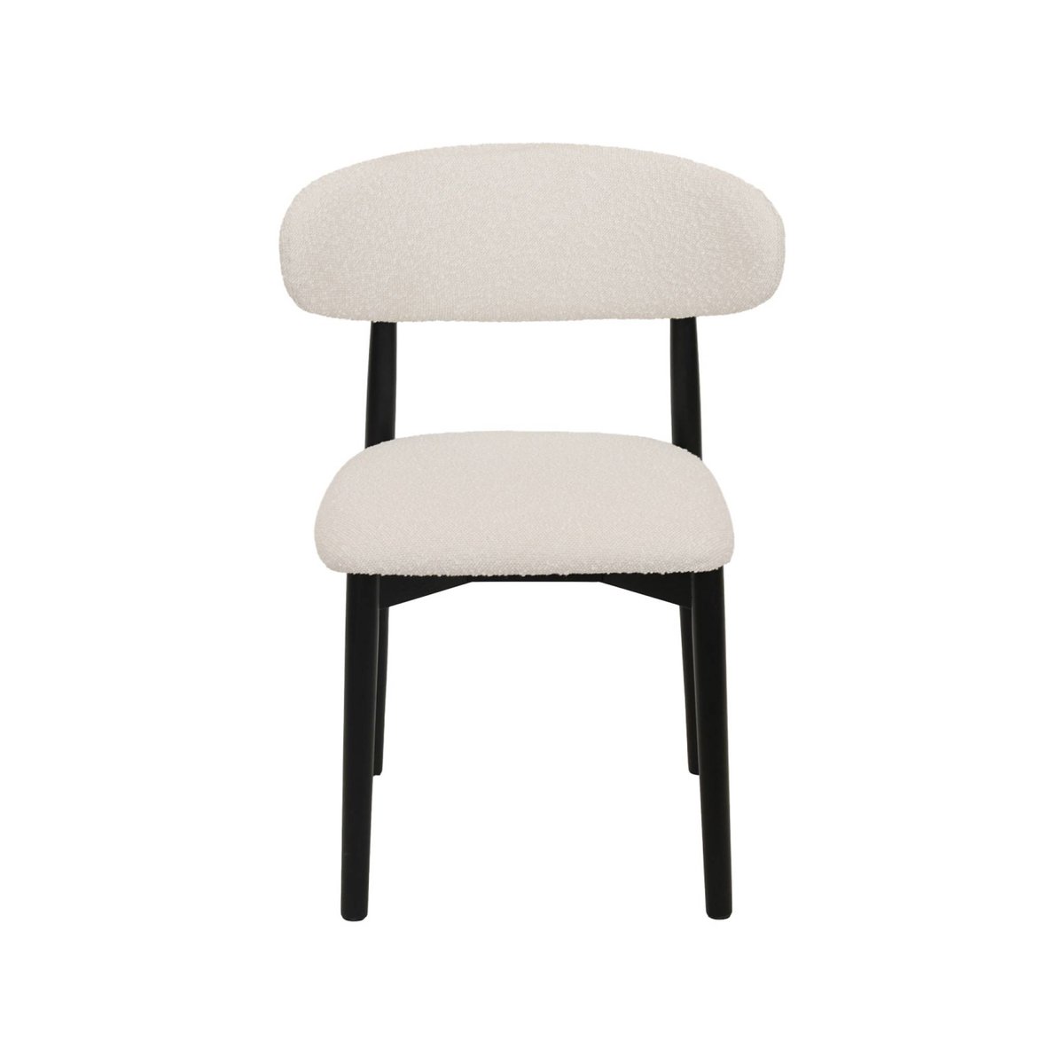 Chaise bois d'hévéa et tissu bouclette (lot de 2) PAOLA noir, SWEEEK