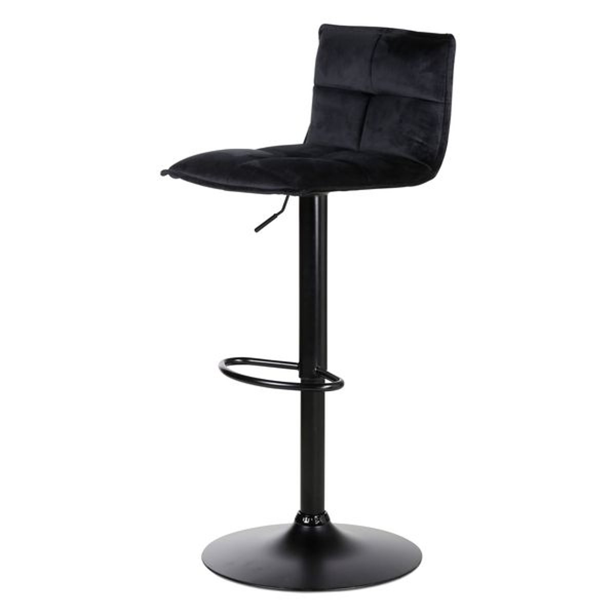 Tabouret de bar en velours réglable Jordi noir, ZAGO