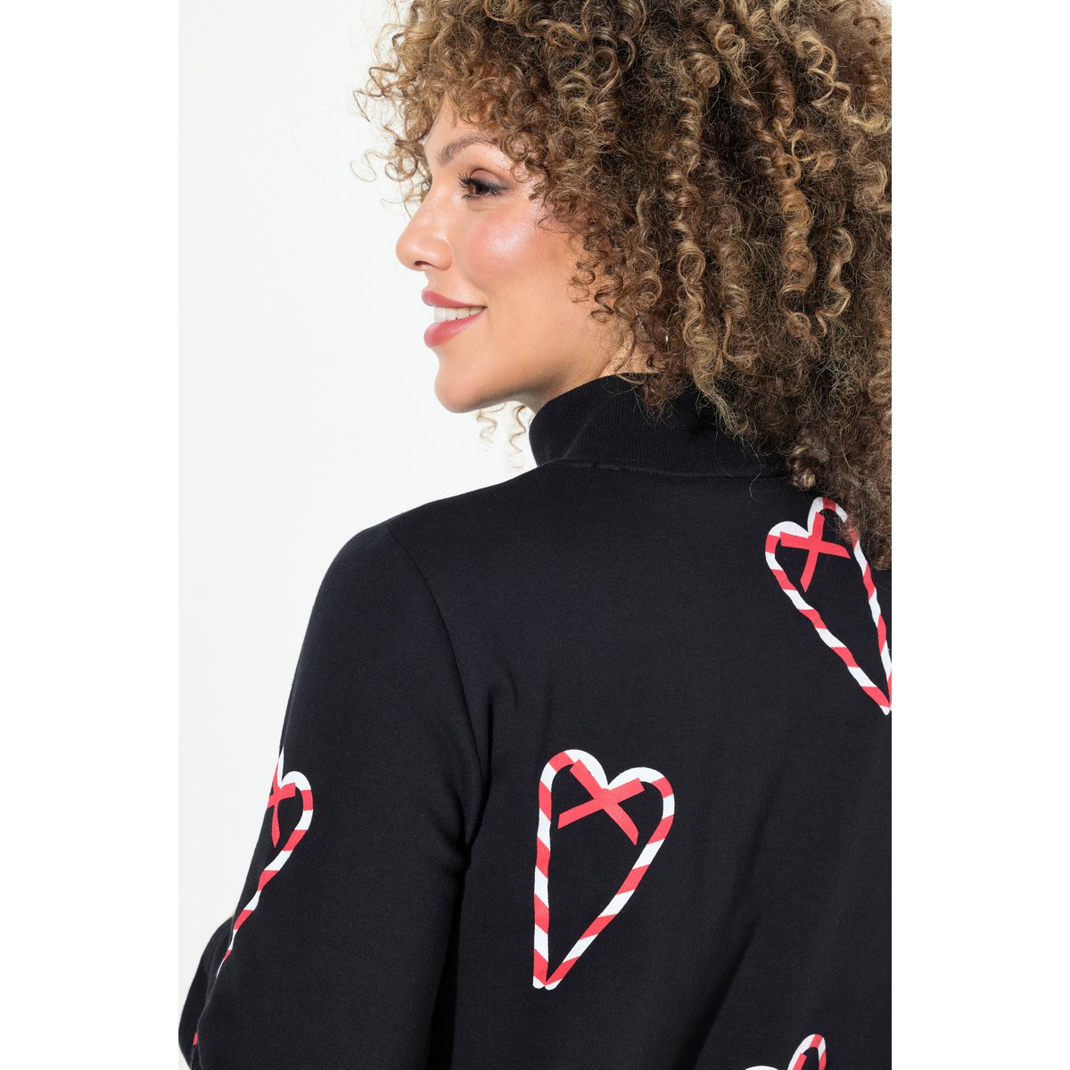 Sweat-shirt classique à col montant noir, ULLA POPKEN