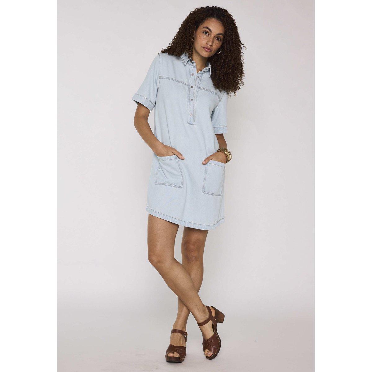 Robe courte et droite RITA pure bleached, Maison 123