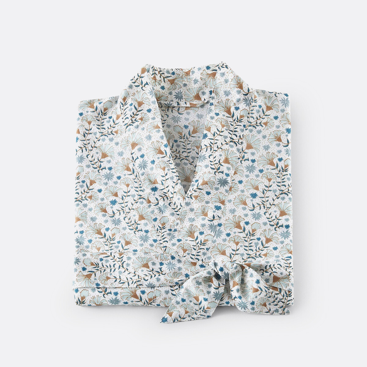 Accappatoio kimono in puro voile di cotone, Kalyan fantasia bianco, LA REDOUTE INTERIEURS