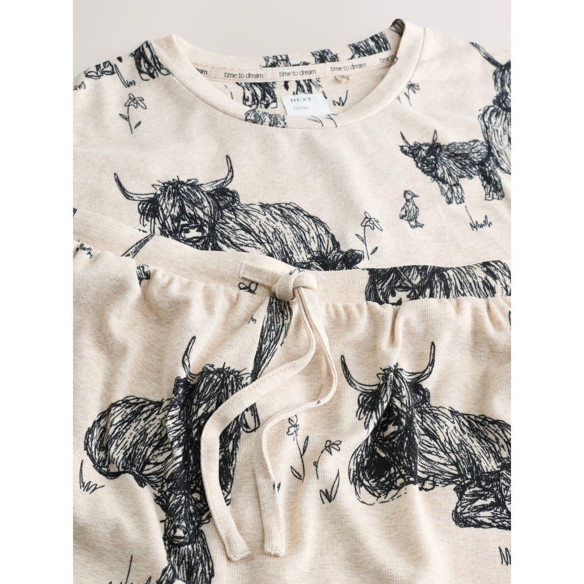 Ensemble pyjama short douillet flocons d'avoine hamish la vache des highlands, NEXT