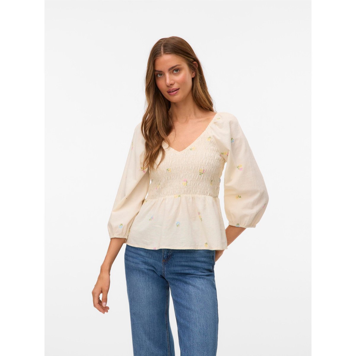 Top Smocké birch, VERO MODA