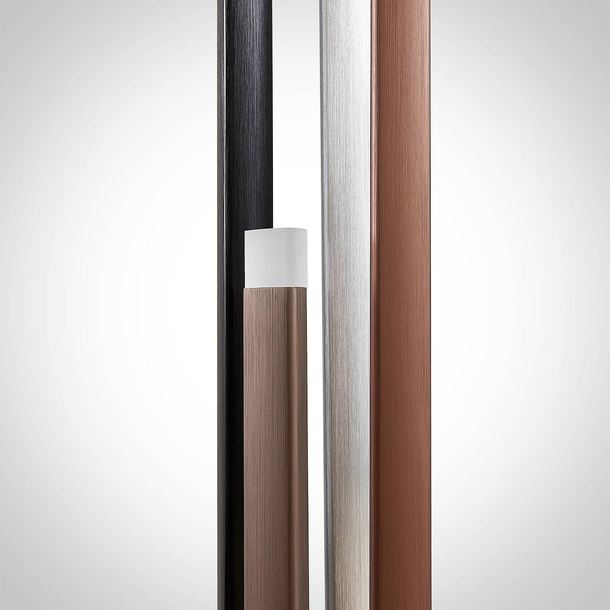 Lampadaire en métal moderneLED, Stoika noir, aluminium, brun café, LUCANDE