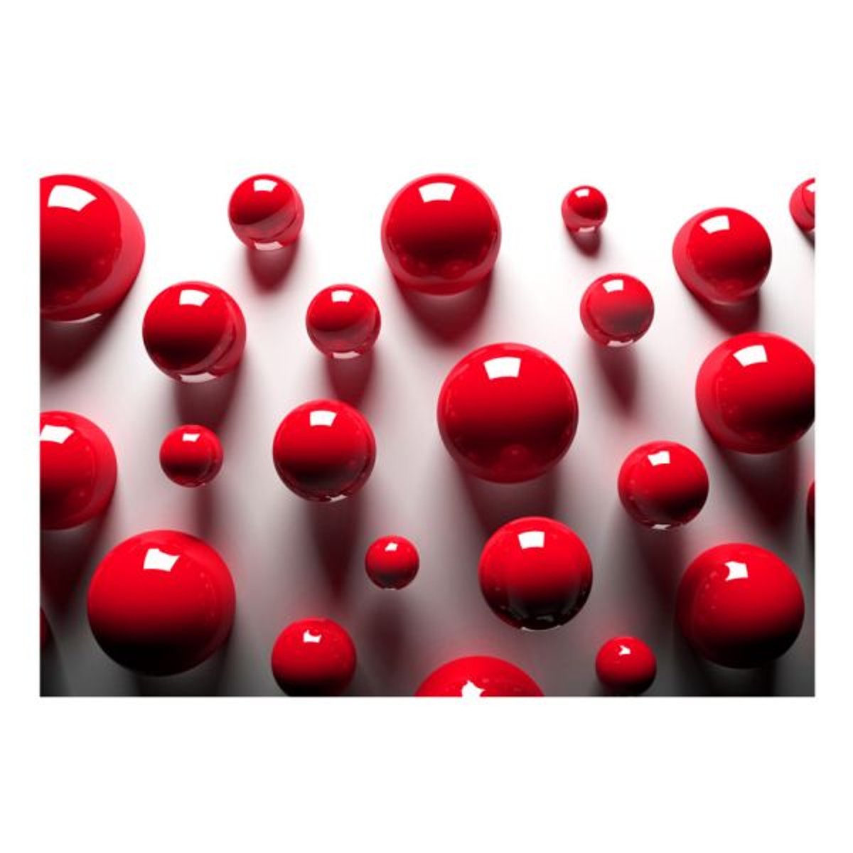 Papier peint intissé panoramique 3D et Perspective Red Balls gris / argent, EDEN