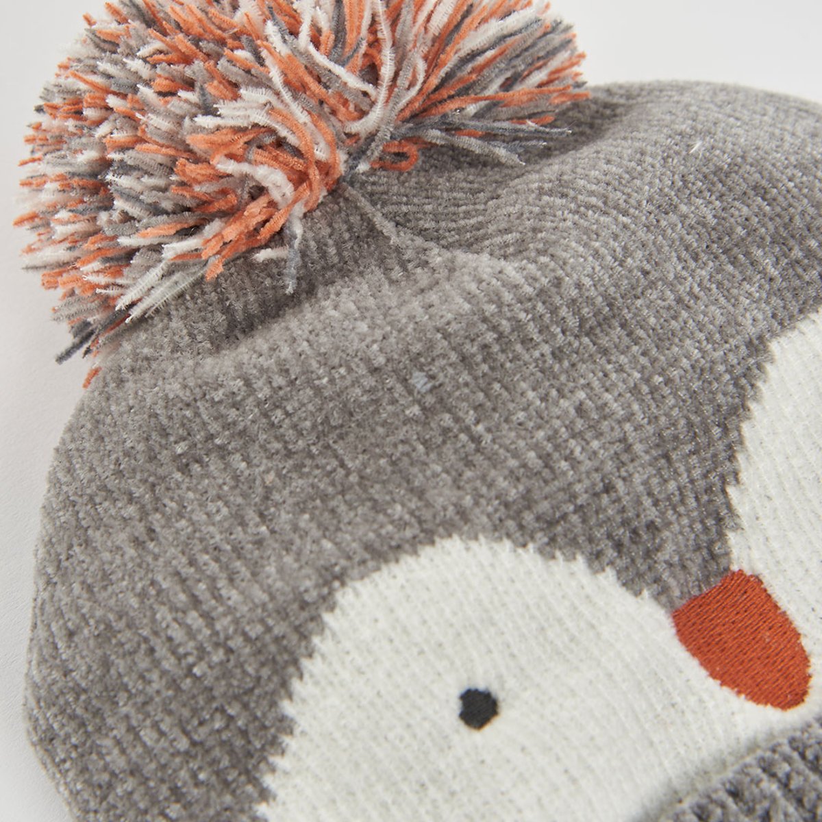 Bonnet avec design pingouin gris, BOBOLI