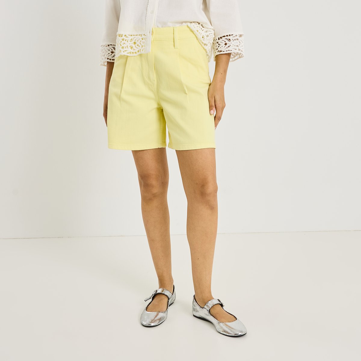 Bermuda en jean jaune, GRAIN DE MALICE
