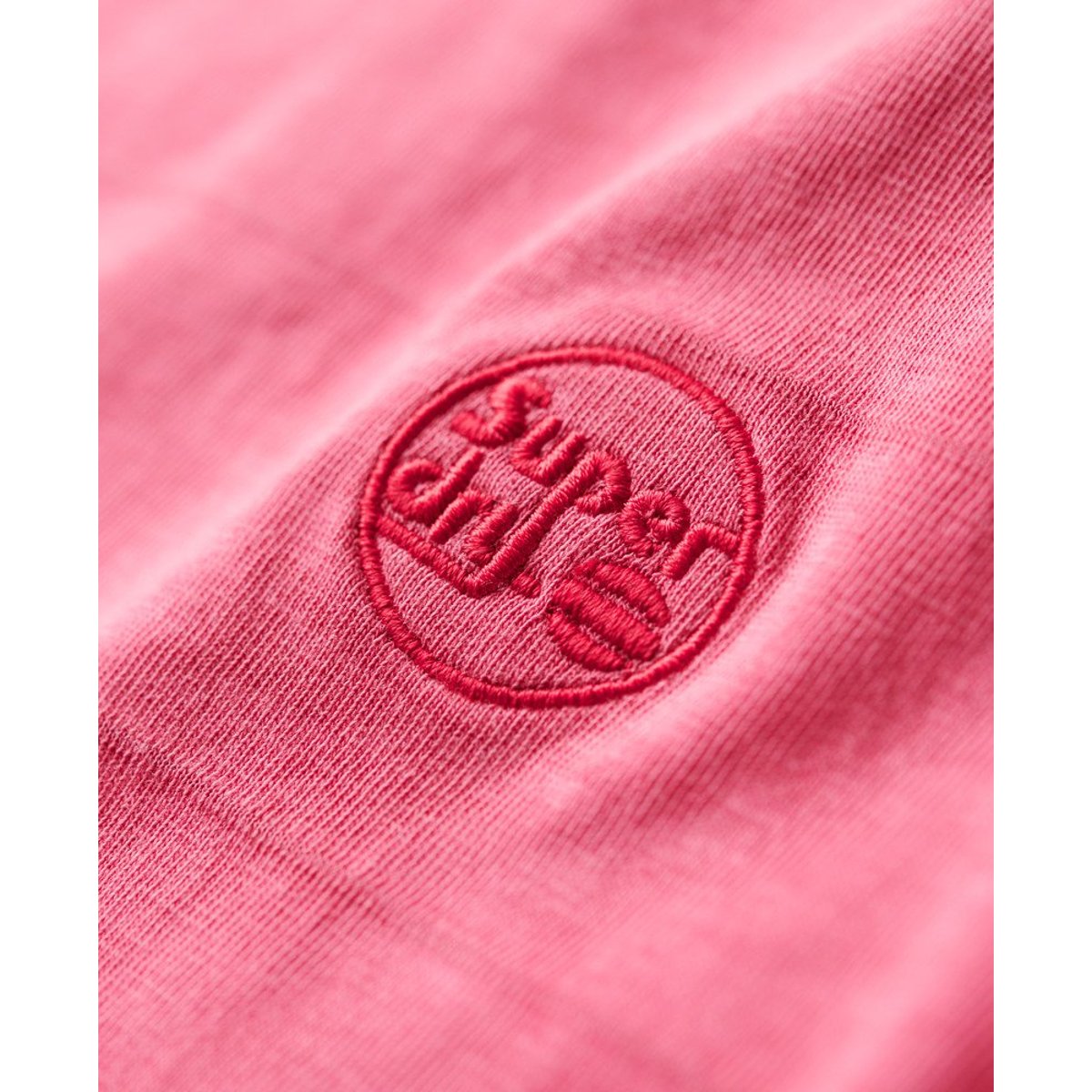 T-shirt Vintage texturé en coton bio rose désert, SUPERDRY