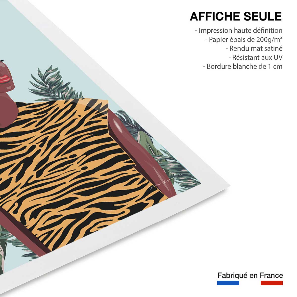 Affiche mode Jamaican girl affiche seule, HEXOA