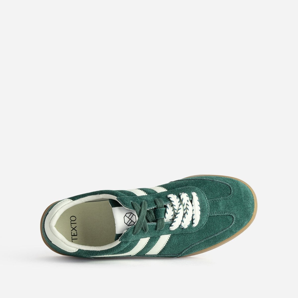 Basket en cuir PERLA. vert, TEXTO