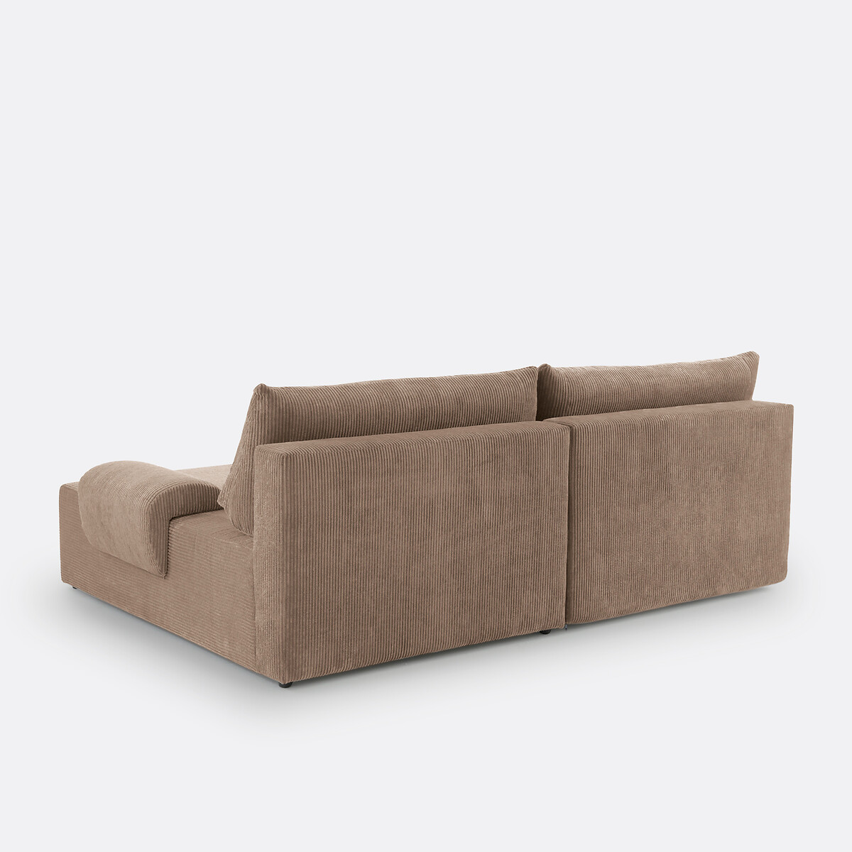 Hoekbank met koffer, ribfluweel, MAONA taupe , LA REDOUTE INTERIEURS