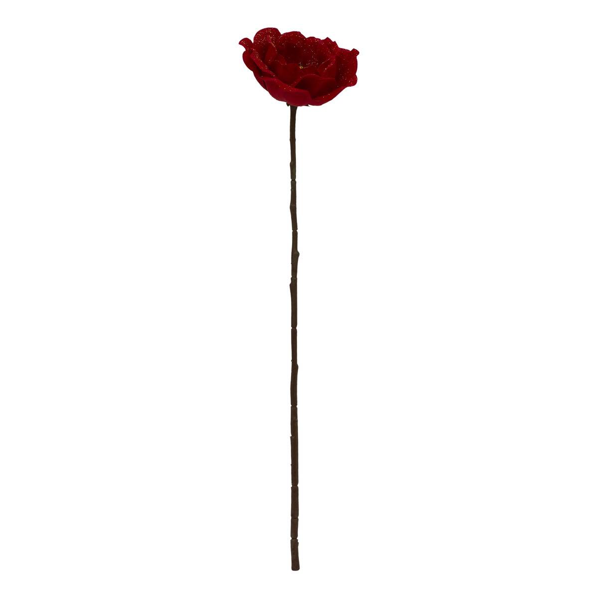 Branche décorative coquelicots rouge et blanc H. 70 cm bordeaux, FEERIC LIGHTS & CHRISTMAS