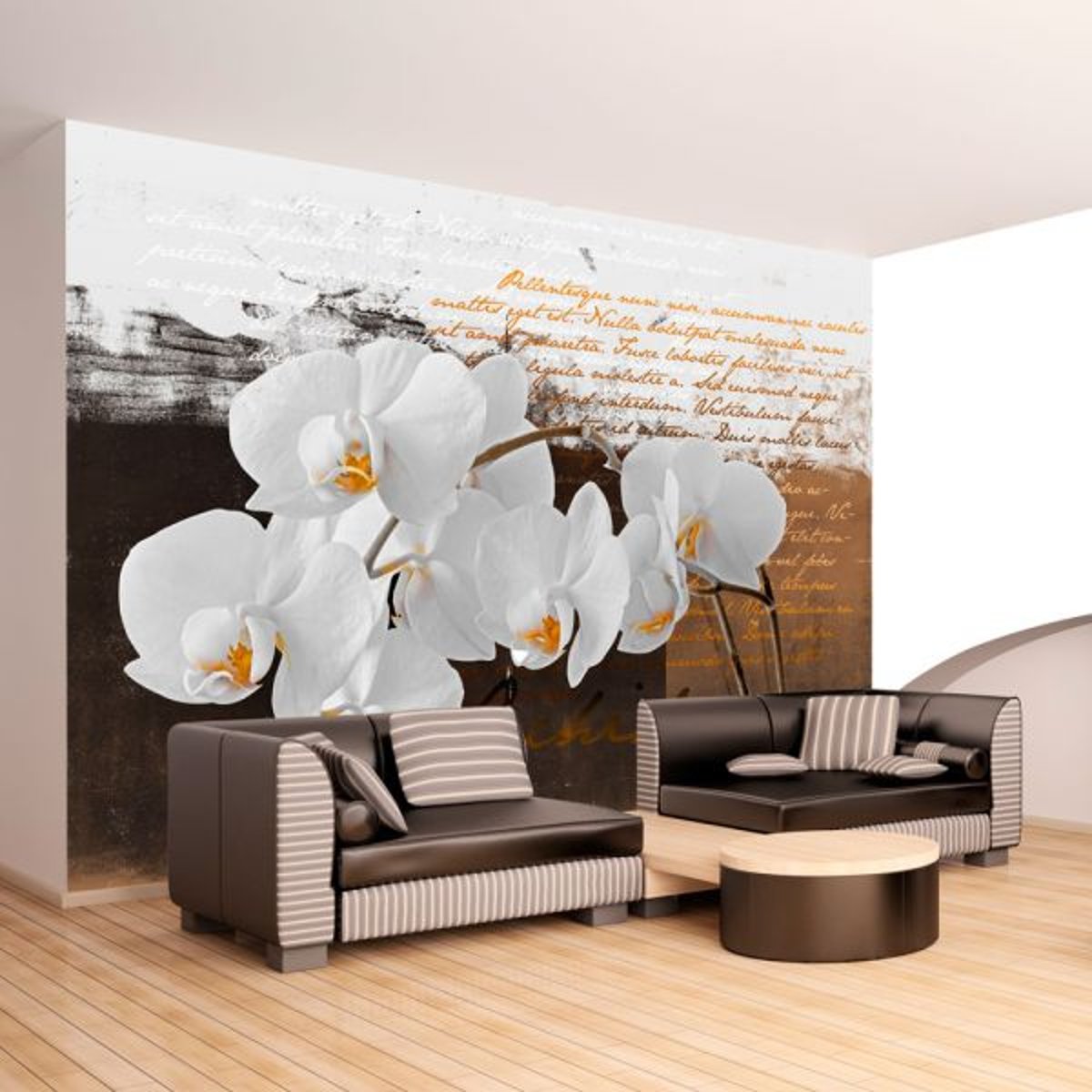 Papier peint intissé panoramique Fleurs Sentimental thoughts beige, EDEN