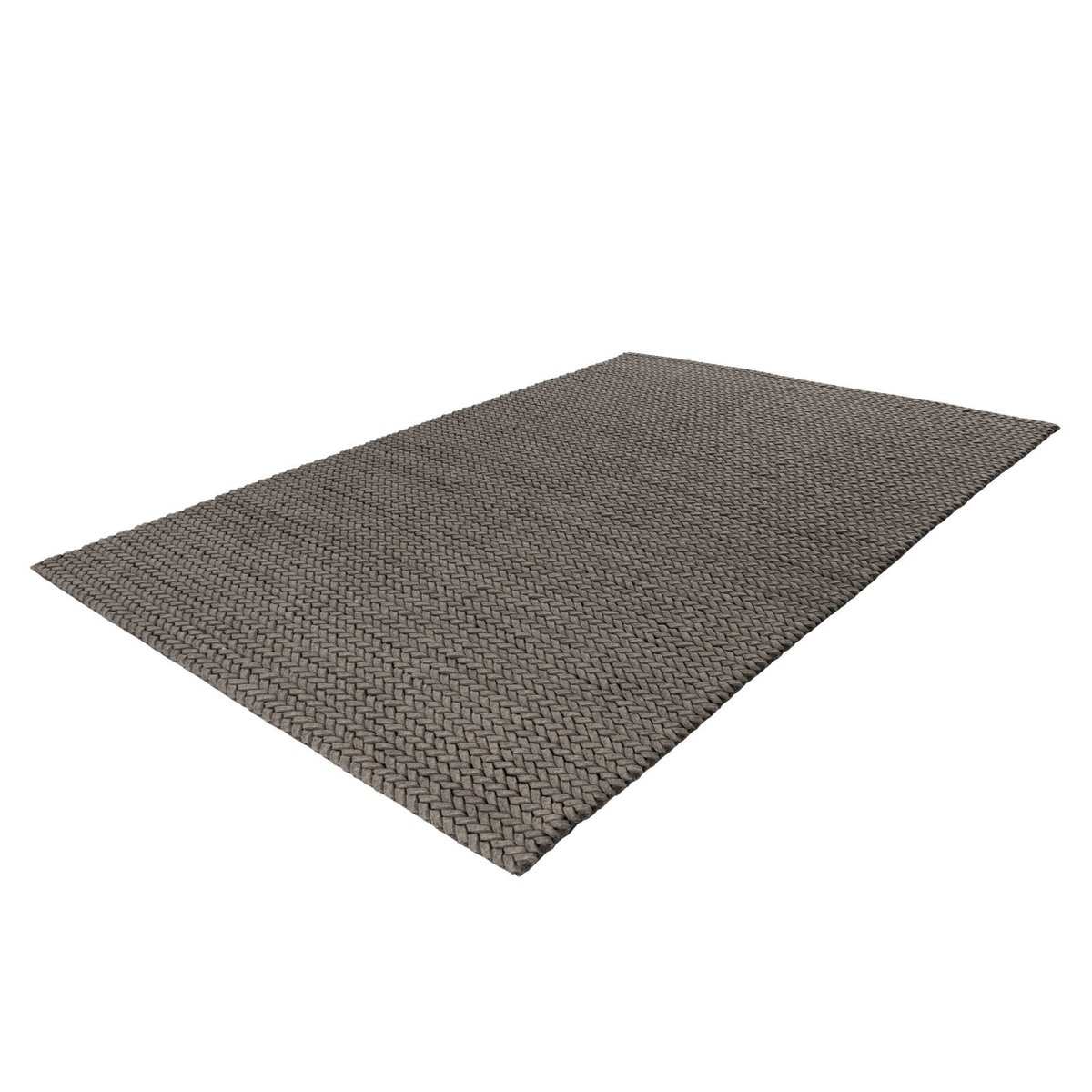 Tapis rectangulaire en laine, ROBBIE gris, RECOLLECTION