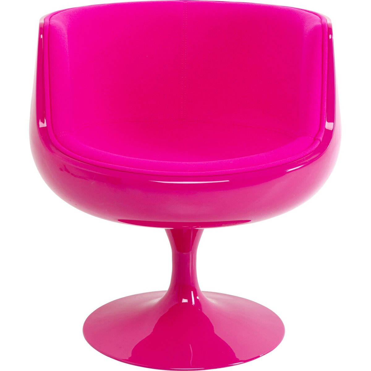 Fauteuil pivotant en polyester et fibre de verre, CLUB rose, KARE DESIGN