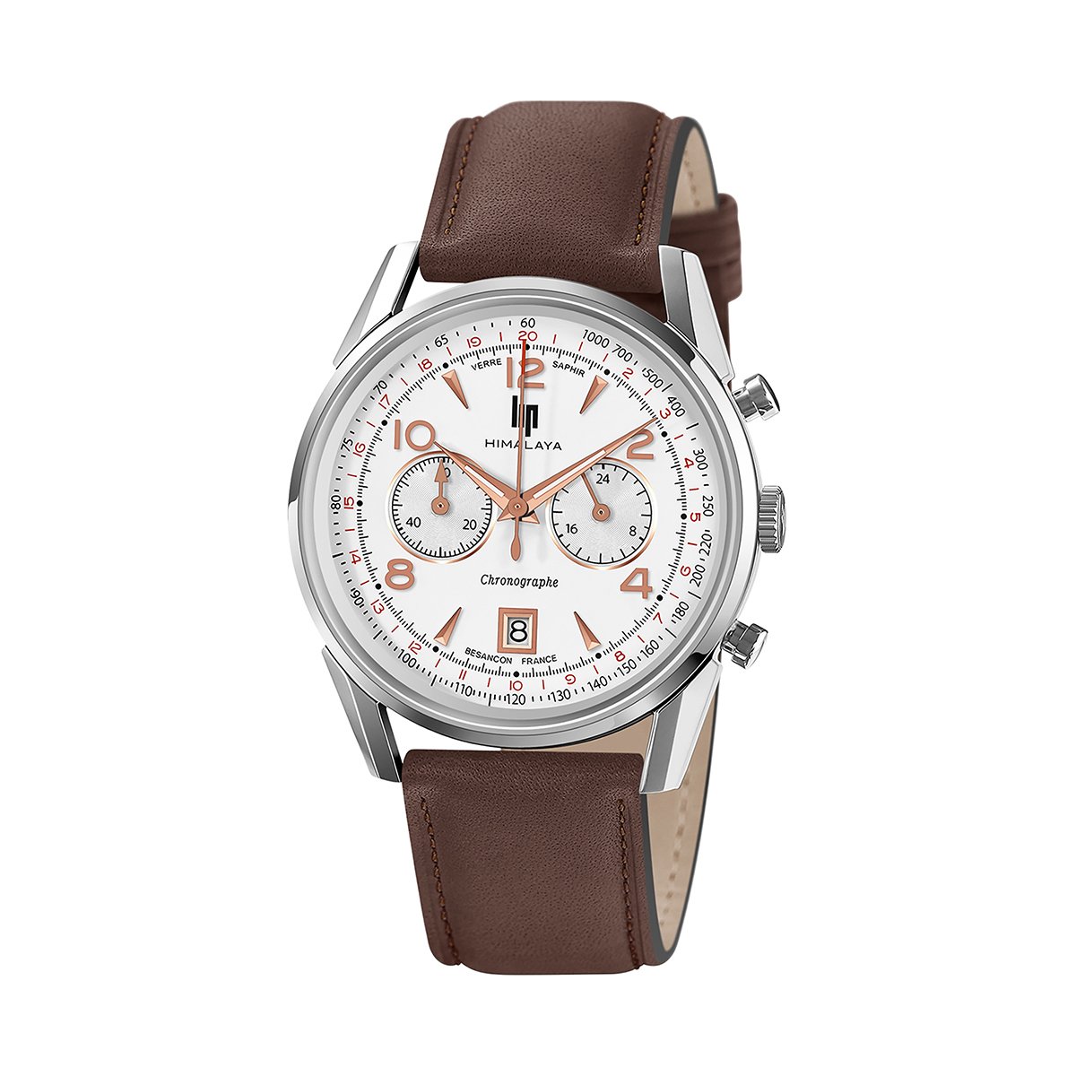 Montre Analogique HIMALAYA argenté blanc marron, LIP