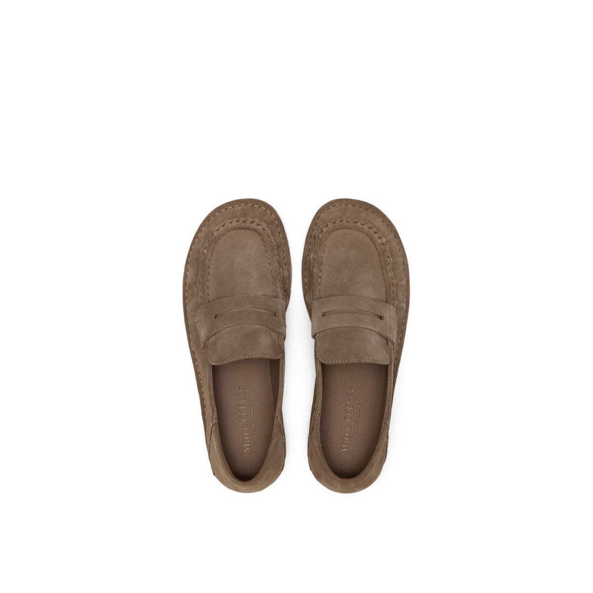 Loafer modèle Alvette en cuir velours doux marron, MARC O'POLO