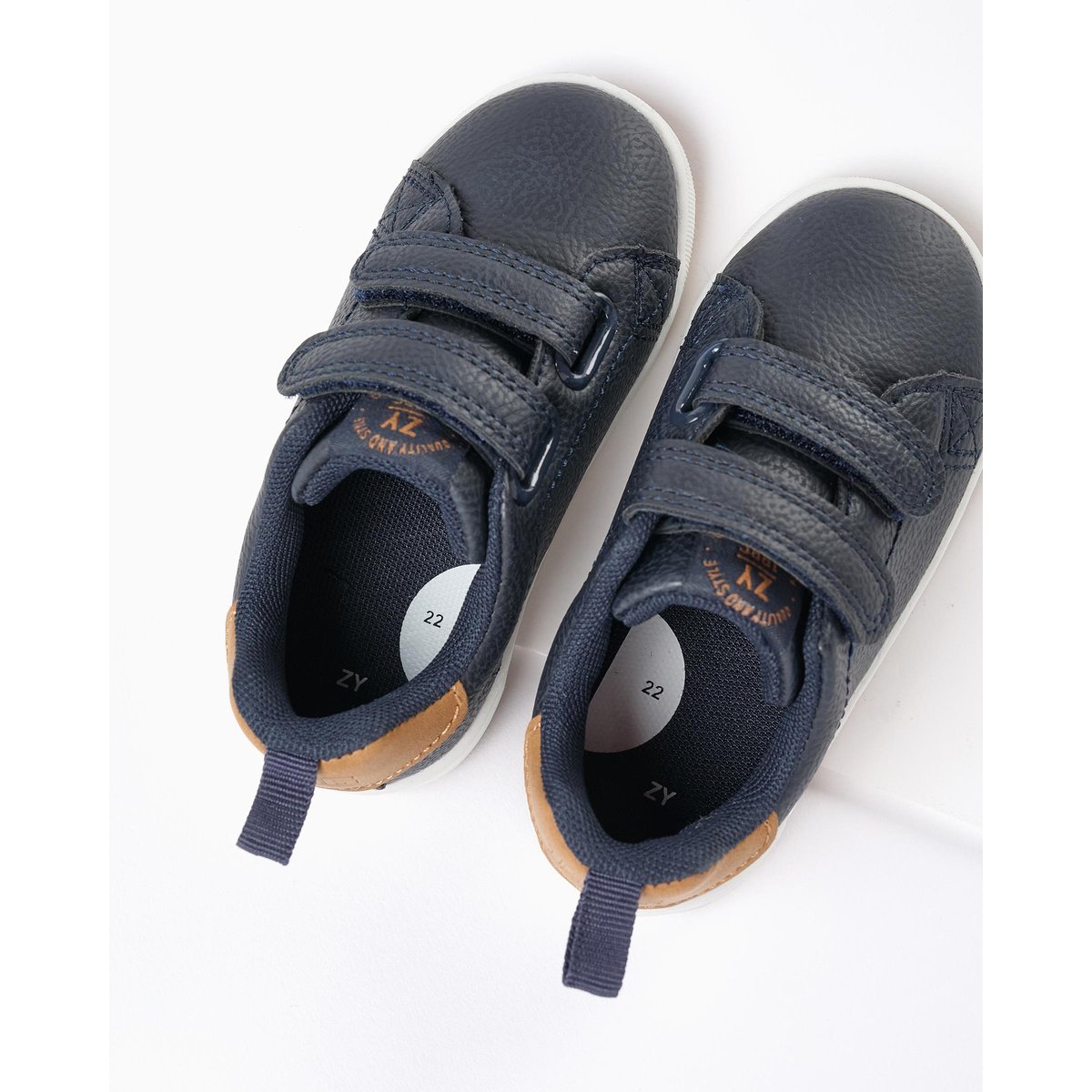Baskets avec fermeture à scratch bleu foncé, ZIPPY