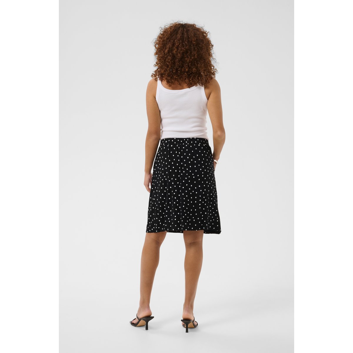 Jupe casual noir blanc black deep/chalk dot, KAFFE
