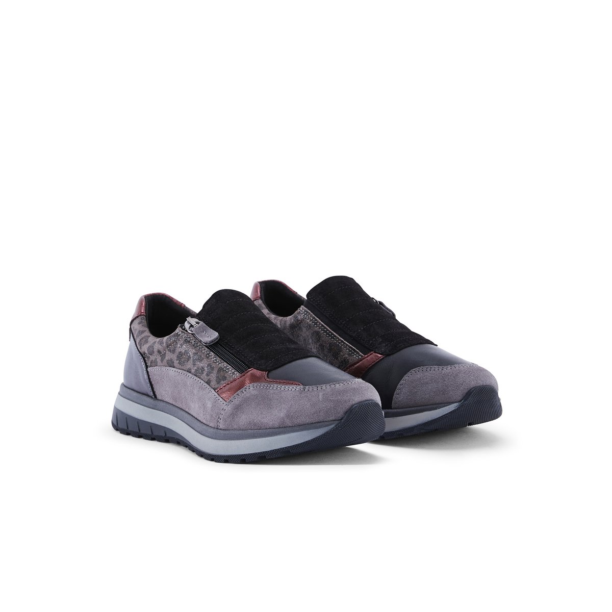 Baskets sans-gêne avec zip multicolore gris, PEDICONFORT