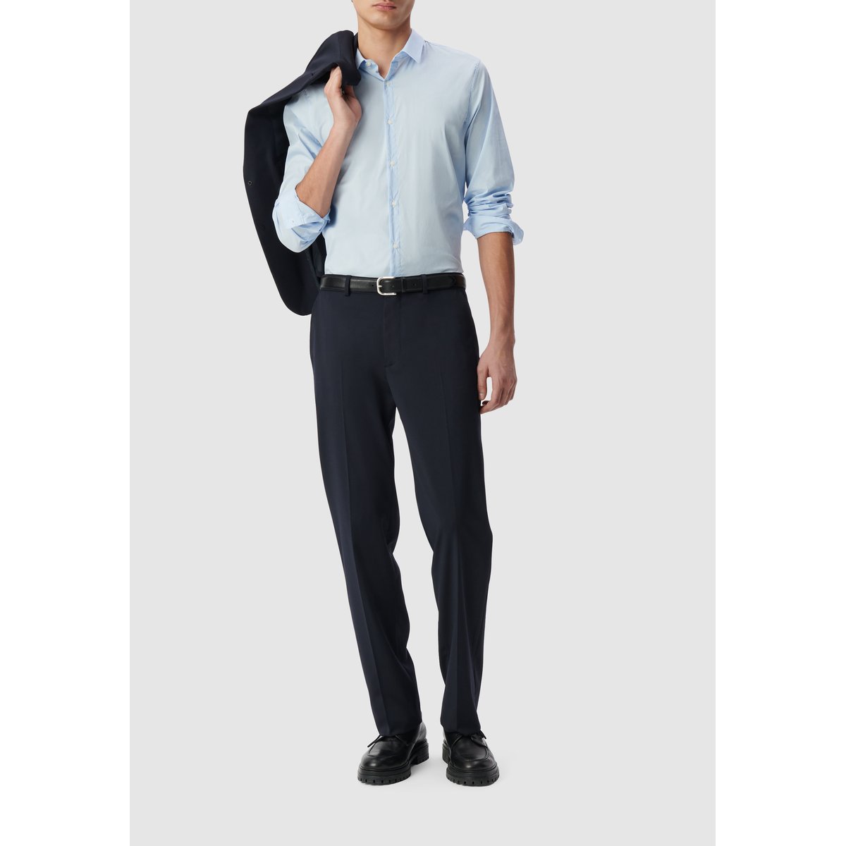 Chemise slim à fines rayures bleu ciel, IKKS