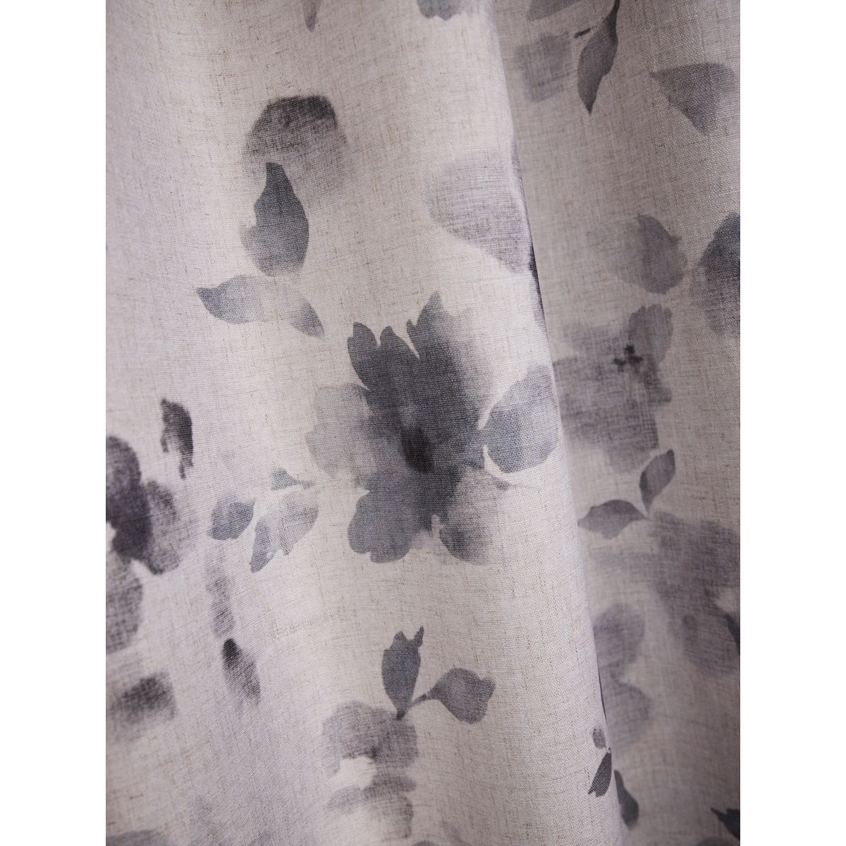 Rideaux doublés à œillets fleurs effet flouté gris, NEXT