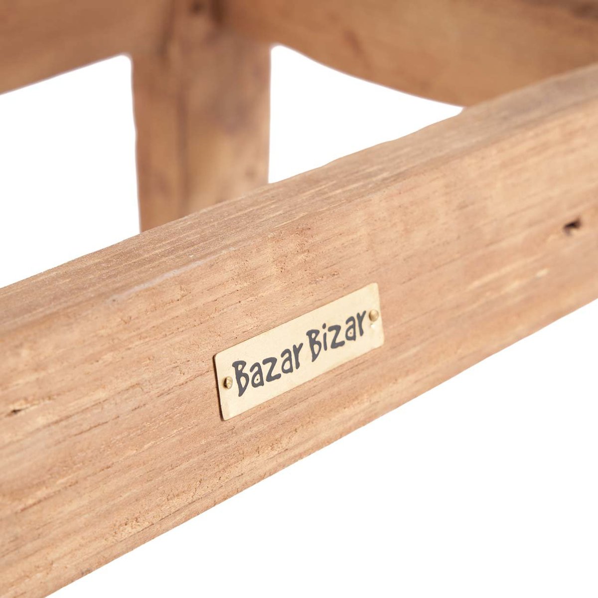 Tabouret en bois de teck FAB beige, BAZAR BIZAR