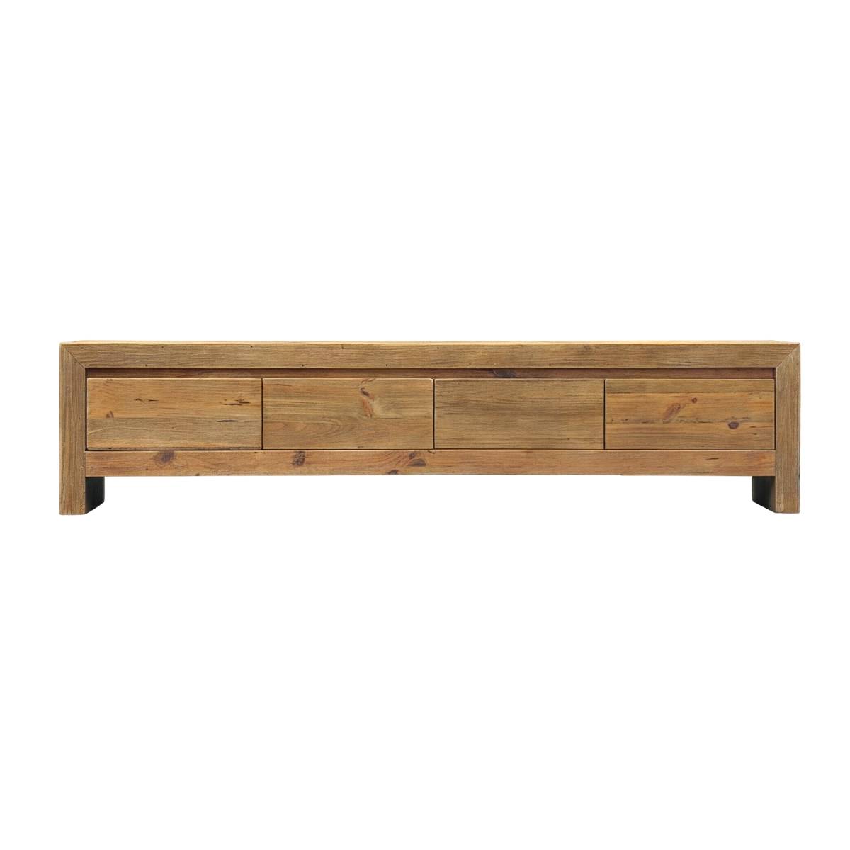 Meuble TV en bois recyclé BLAISE bois clair, MADE IN MEUBLES