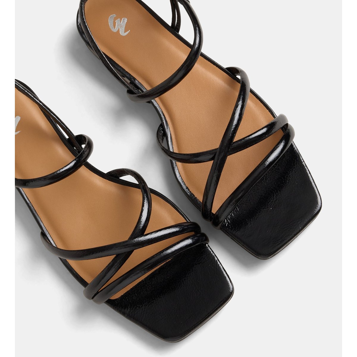 Sandales plates bibi brides cuir noir, GALERIES LAFAYETTE