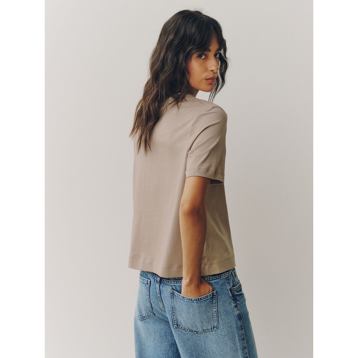 T-shirt girlfriend ras du cou, lot de 5 minéral, NEXT