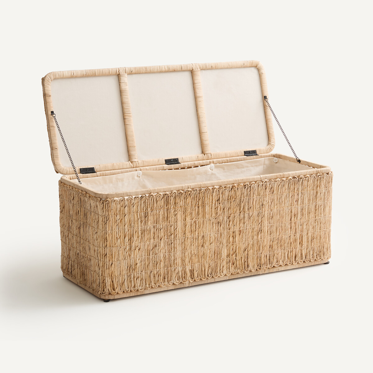 Coffre de rangement, en écorce de bananier tressée, KYMA naturel, AM.PM