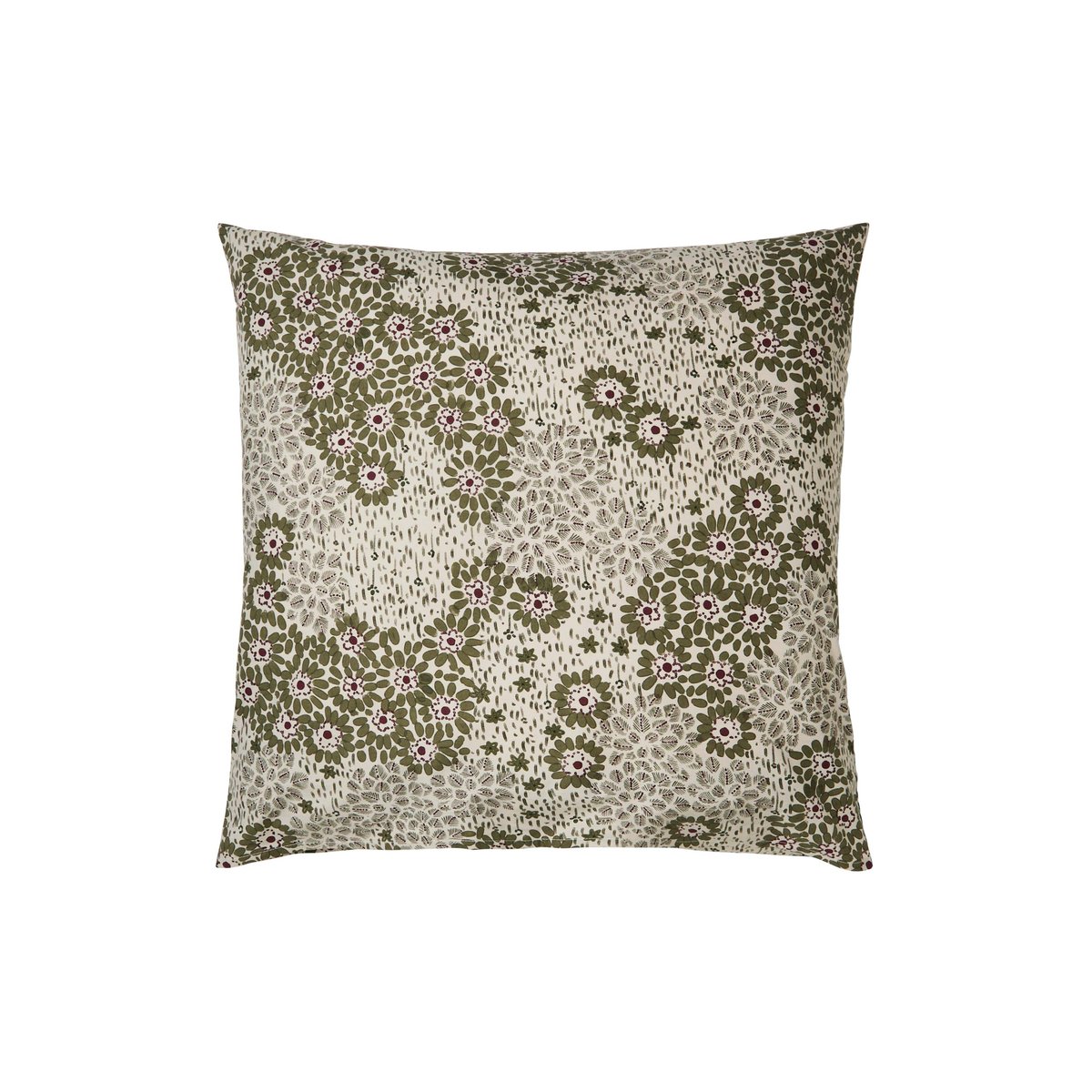Taie d'oreiller carré ORANGERIE imprimé, CARRE BLANC