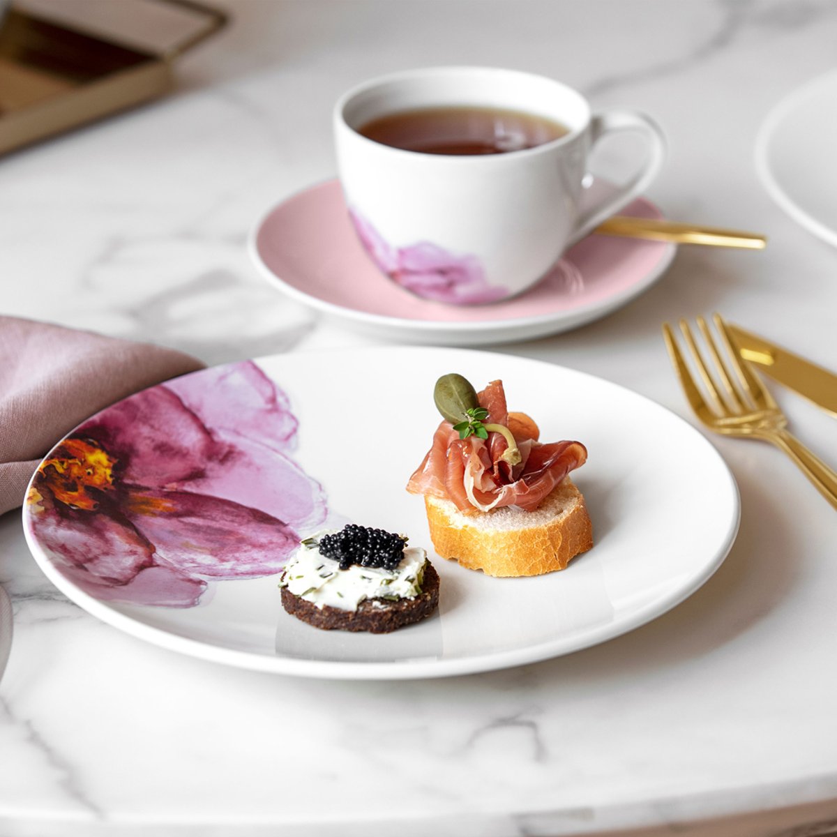 Soucoupe Tasse À Café/Thé Rose ROSE GARDEN rose pâle, VILLEROY & BOCH