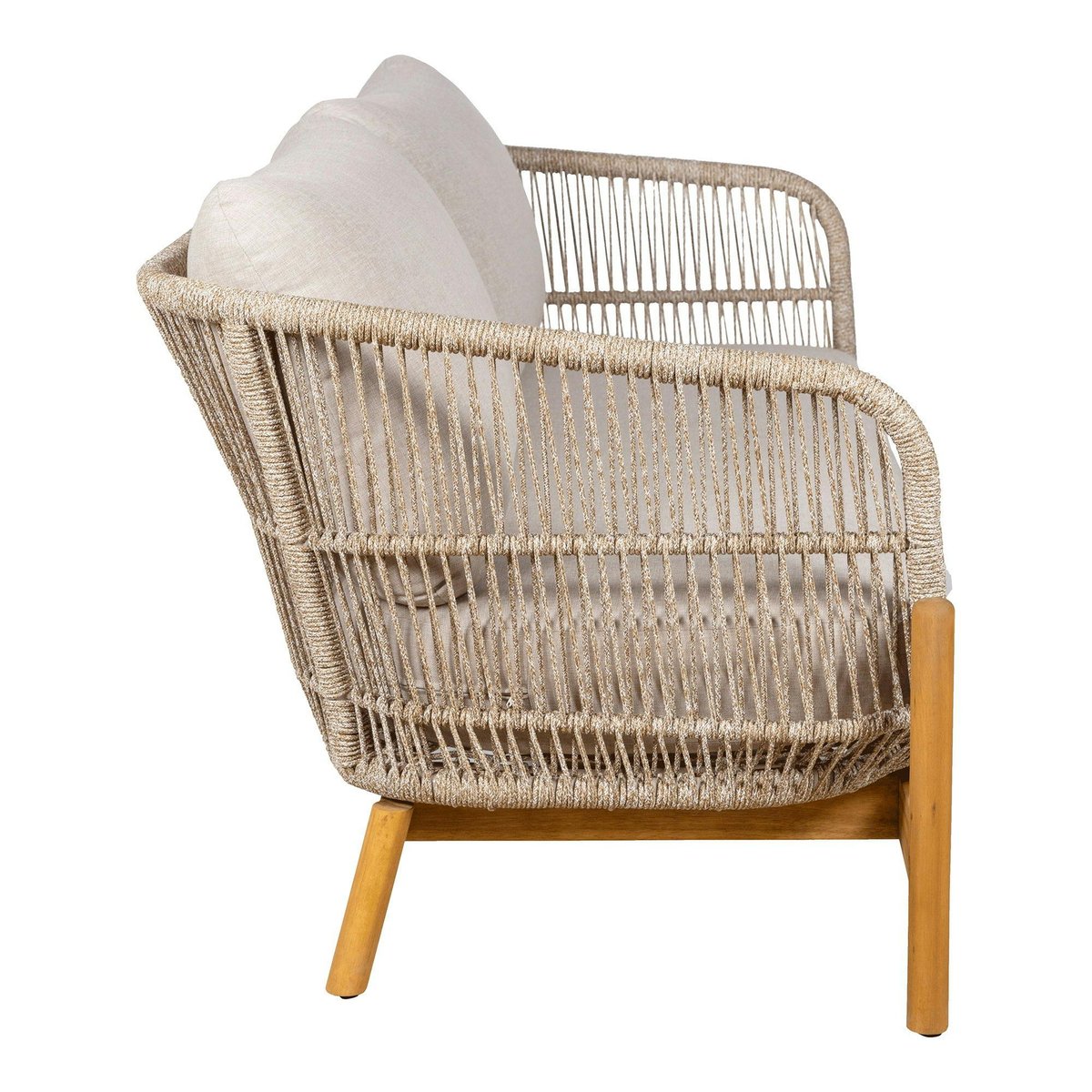 Canapé de jardin en bois d'acacia et corde IBIZA bois naturel, PIER IMPORT