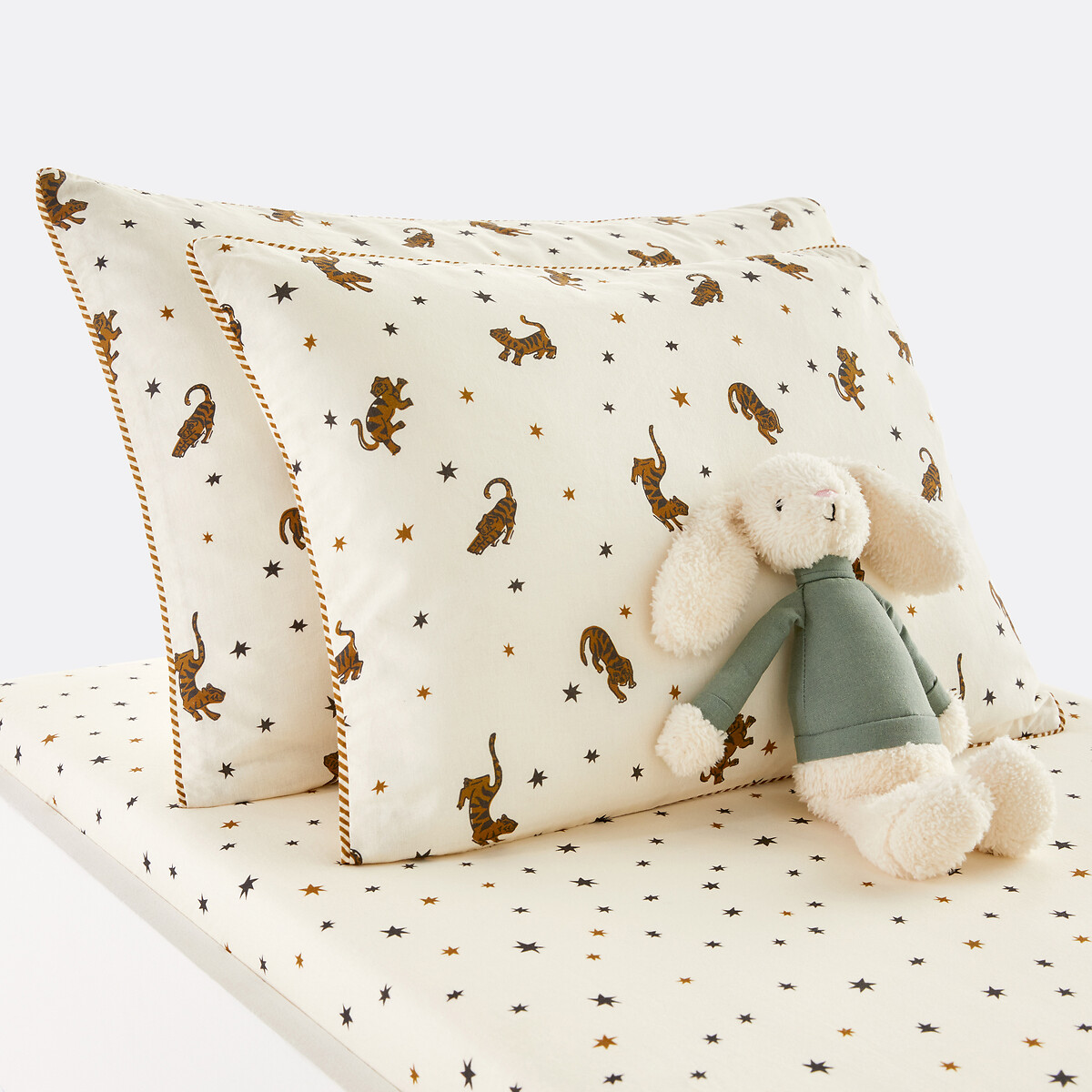 Taie d'oreiller bébé 50% coton recyclé, Tigris imprimé, LA REDOUTE INTERIEURS