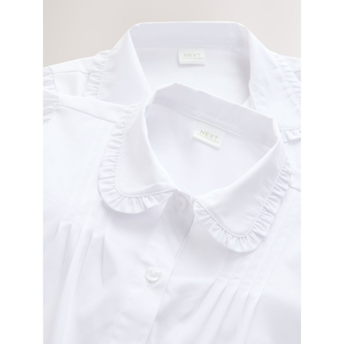Chemise manches longues à volants, lot de 2 blanc, NEXT